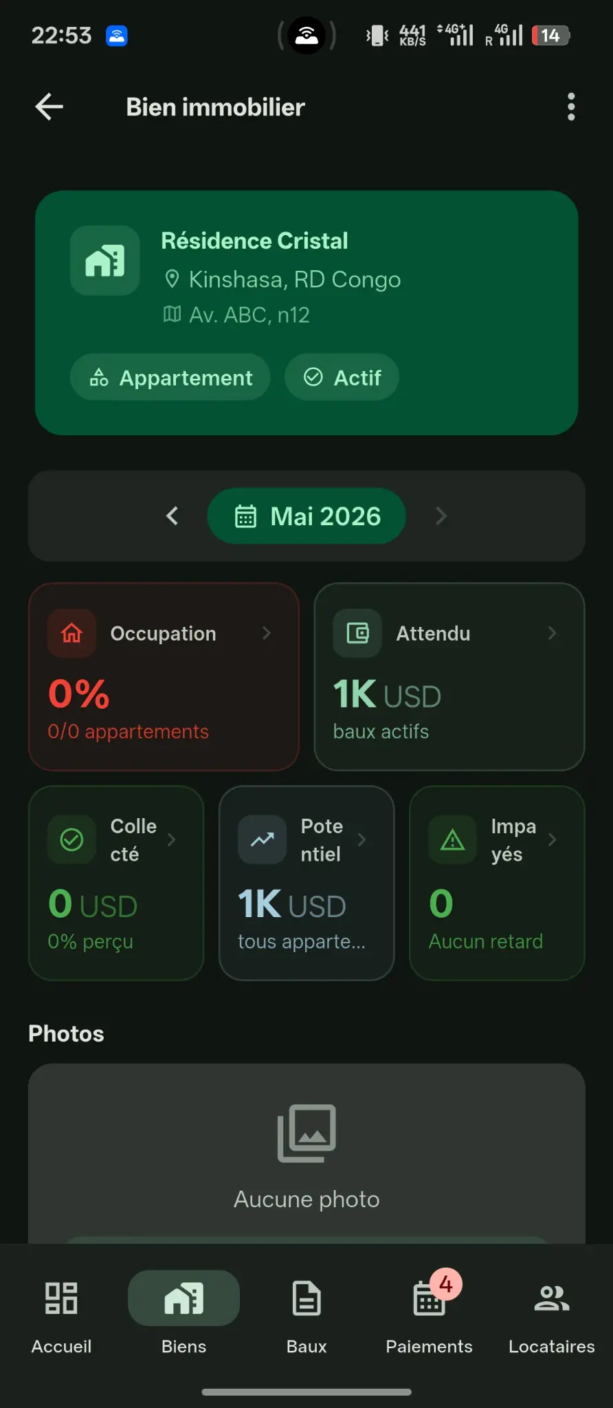 Détail bien immobilier