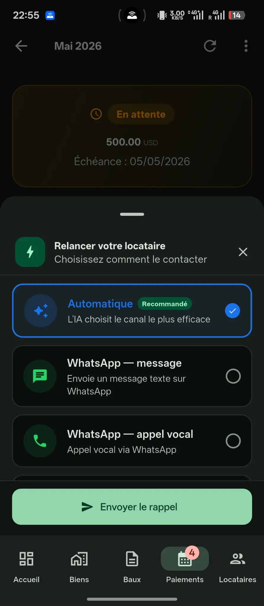 Relance automatique